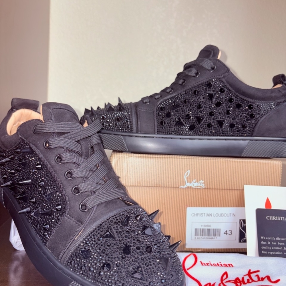 Christian Louboutin Black Studded Sneakers